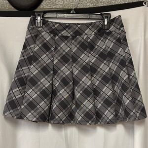 AKIRA Black and Gray Plaid Skater Skirt